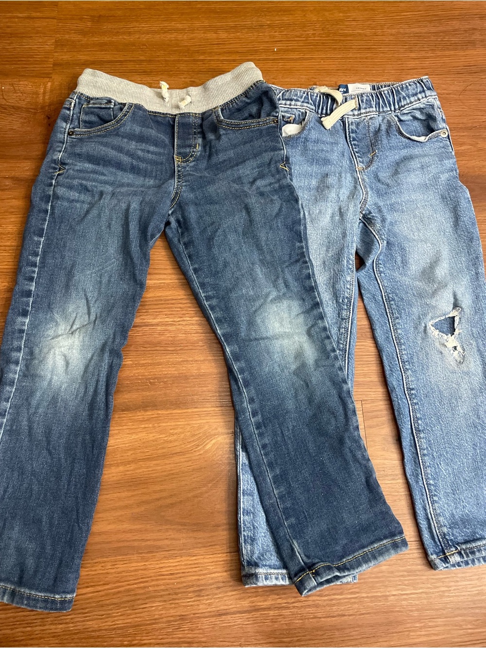2 old navy/Cat & Jack Boys Denim Jeans Pair - Dark Blue & Light Blue Wash